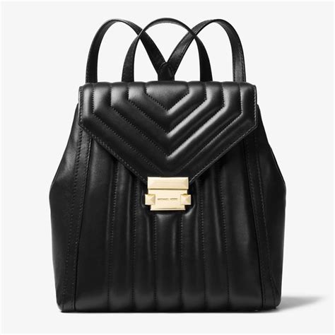 michael kors whitney quilted backpack black|MICHAEL MICHAEL KORS Whitney Quilted Leather Backpack.